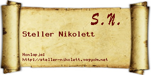 Steller Nikolett névjegykártya